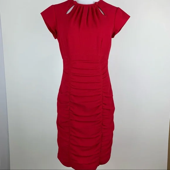 Nanette Lepore Pink Ruched Dress Sz 8 - Picture 1 of 13